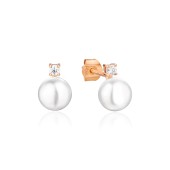 Cercei aur roz 14k cu perle naturale albe si cristale DiAmanti GRSK25410E-G Cercei aur roz 14k cu perle naturale albe si cristale DiAmanti GRSK25410E-G